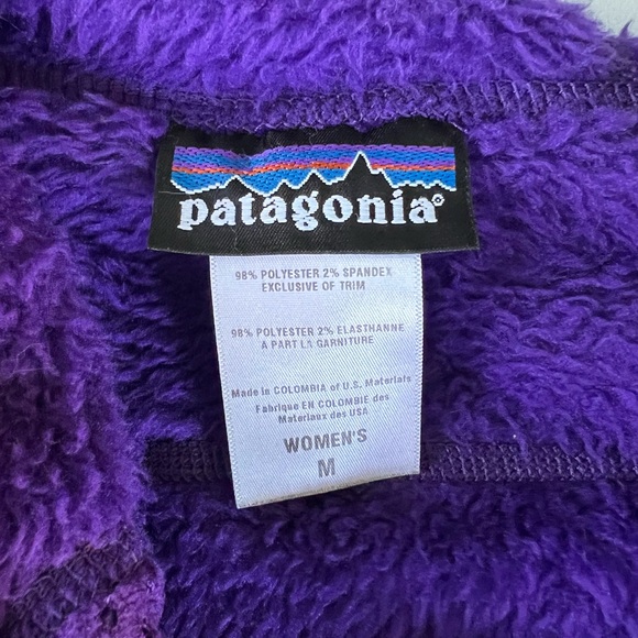 Women’s Patagonia Purple Fleece Jacket with attached hood - Picture 8 of 10